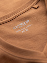Ombre Clothing Herren klassisches Baumwoll-T-Shirt BASIC mit V-Ausschnitt - braun