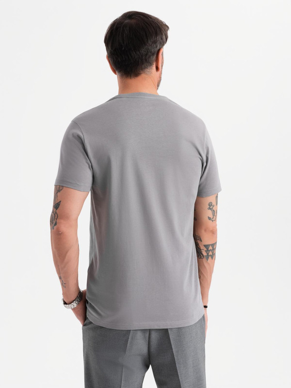 Ombre Clothing Herren klassisches Baumwoll-T-Shirt BASIC - grau