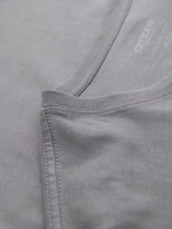 Ombre Clothing Herren klassisches Baumwoll-T-Shirt BASIC - grau