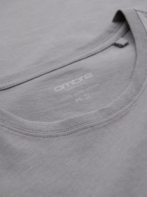 Ombre Clothing Herren klassisches Baumwoll-T-Shirt BASIC - grau