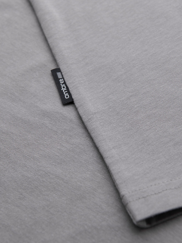 Ombre Clothing Herren klassisches Baumwoll-T-Shirt BASIC - grau