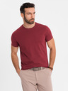 Ombre Clothing Herren klassisches Baumwoll-T-Shirt BASIC - bordeaux