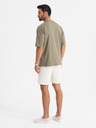 Ombre Clothing Herren Baumwoll-T-Shirt LOOSE FIT mit Rundhalsausschnitt - khaki