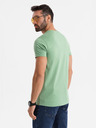 Ombre Clothing Klassisches Herren-Baumwoll-T-Shirt BASIC mit V-Ausschnitt - grün
