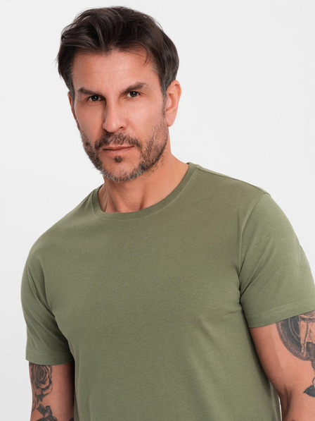 Ombre Clothing Herren klassisches Baumwoll-T-Shirt BASIC - khaki