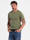 Ombre Clothing Herren klassisches Baumwoll-T-Shirt BASIC - khaki