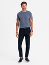 Ombre Clothing Herren klassisches Baumwoll-T-Shirt BASIC - Jeans-Blau