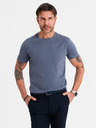 Ombre Clothing Herren klassisches Baumwoll-T-Shirt BASIC - Jeans-Blau