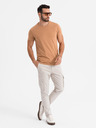 Ombre Clothing BASIC Herren klassisches Baumwoll-T-Shirt - braun