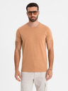 Ombre Clothing BASIC Herren klassisches Baumwoll-T-Shirt - braun