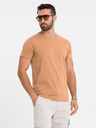Ombre Clothing BASIC Herren klassisches Baumwoll-T-Shirt - braun