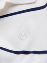 Ombre Clothing Herren-Poloshirt mit langen Ärmeln und horizontalen Streifen aus Viskose - weiß und dunkelblau