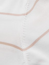 Ombre Clothing Herren-Poloshirt mit langen Ärmeln und horizontalen Streifen aus Viskose - weiß und beige