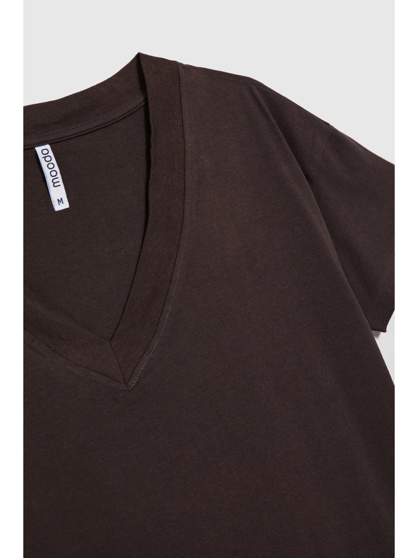 Moodo Braunes Damen T-Shirt