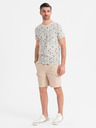 Ombre Clothing Herren Cargo-Shorts mit elastischem Bund - Beige