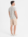 Ombre Clothing Herren Cargo-Shorts mit elastischem Bund - Beige