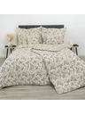 Kvalitex Klassisches Krepp-Bettwäsche-Set 140x200, 70x90cm Blumen beige