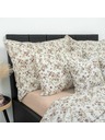Kvalitex Klassisches Krepp-Bettwäsche-Set 140x200, 70x90cm Blumen beige
