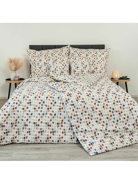 Kvalitex Verlängertes Krepp-Bettwäsche-Set 140x220, 70x90cm Mosaik