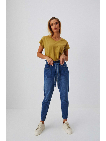 Moodo Blaue Paperbag-Jeans