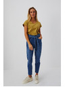 Moodo Blaue Paperbag-Jeans