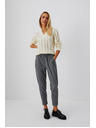 Moodo Cremefarbener Pullover mit Zopfmuster