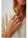 Moodo Cremefarbener Pullover mit Zopfmuster
