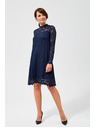 Moodo Dunkelblau-blaues Spitzenkleid