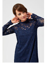 Moodo Dunkelblau-blaues Spitzenkleid