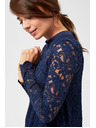Moodo Dunkelblau-blaues Spitzenkleid