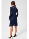 Moodo Dunkelblau-blaues Spitzenkleid
