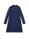 Moodo Dunkelblau-blaues Spitzenkleid
