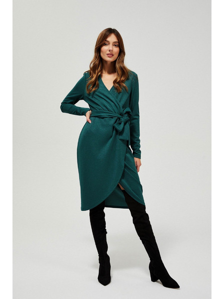 Moodo Petrolblaues Wickelkleid
