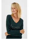 Moodo Baumwollbluse mit Strass-Steinen