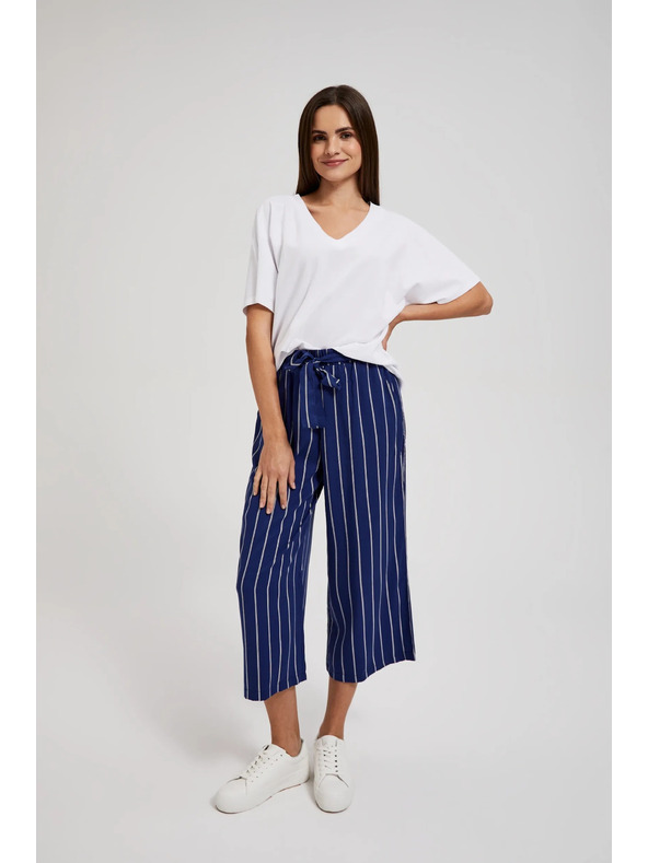 Moodo Dunkelblau gestreifte Hose