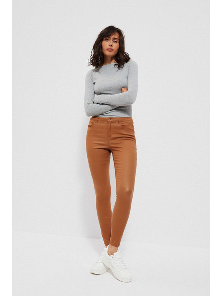 Moodo Braune Slim-Fit Hosen