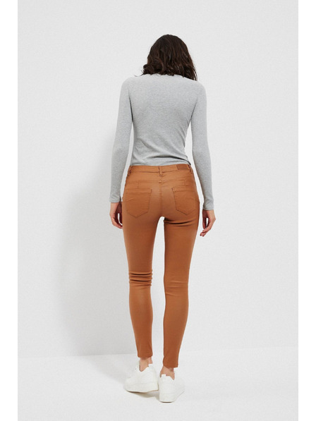 Moodo Braune Slim-Fit Hosen