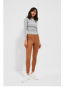 Moodo Braune Slim-Fit Hosen