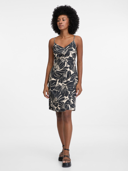 Orsay Schwarzes gemustertes kurzes Damenkleid ORSAY