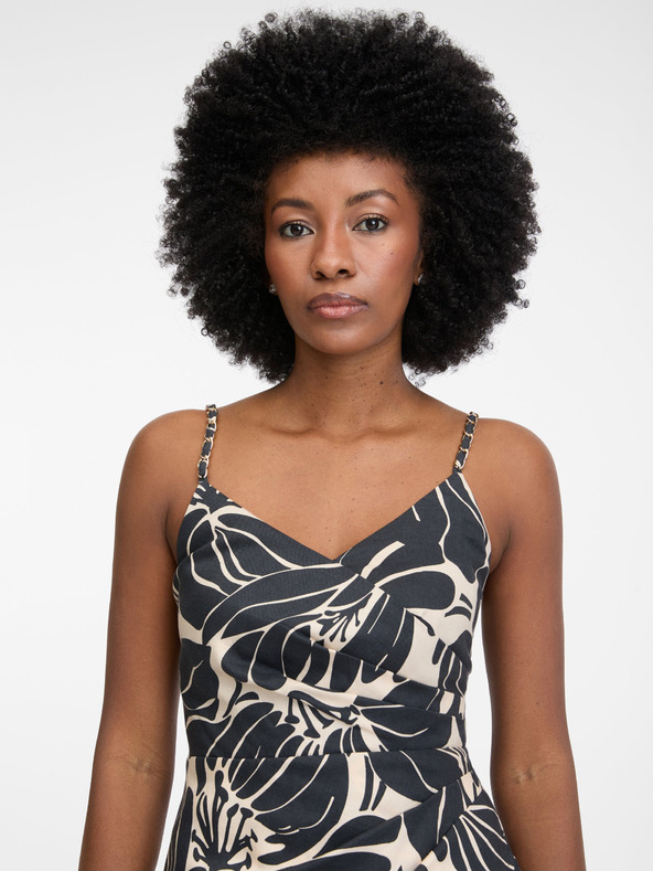 Orsay Schwarzes gemustertes kurzes Damenkleid ORSAY