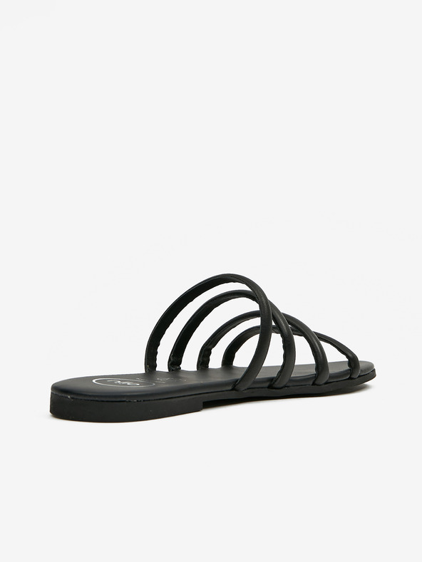 Ojju Schwarze Lederslipper OJJU