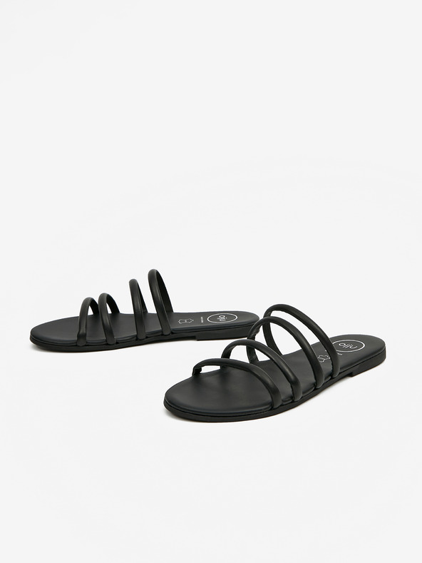 Ojju Schwarze Lederslipper OJJU