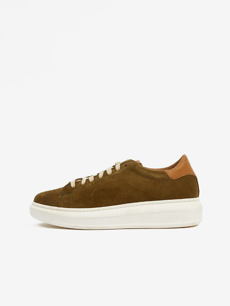 Ojju Khakifarbene Plateau-Sneakers aus Wildleder OJJU