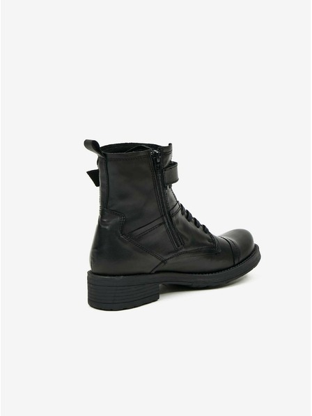 Ojju Schwarze Damenstiefeletten aus Leder OJJU
