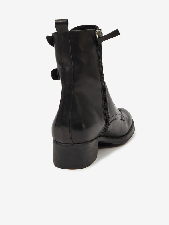 Ojju Schwarze Damenstiefeletten aus Leder OJJU