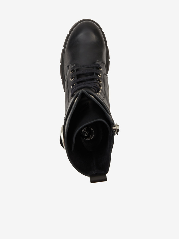 Ojju Schwarze Damenstiefeletten aus Leder OJJU