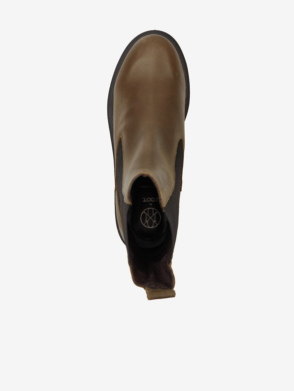 Ojju Khakifarbene Damenstiefeletten aus Leder OJJU