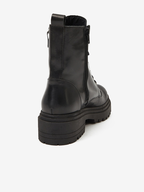 Ojju Schwarze Damenstiefeletten aus Leder OJJU