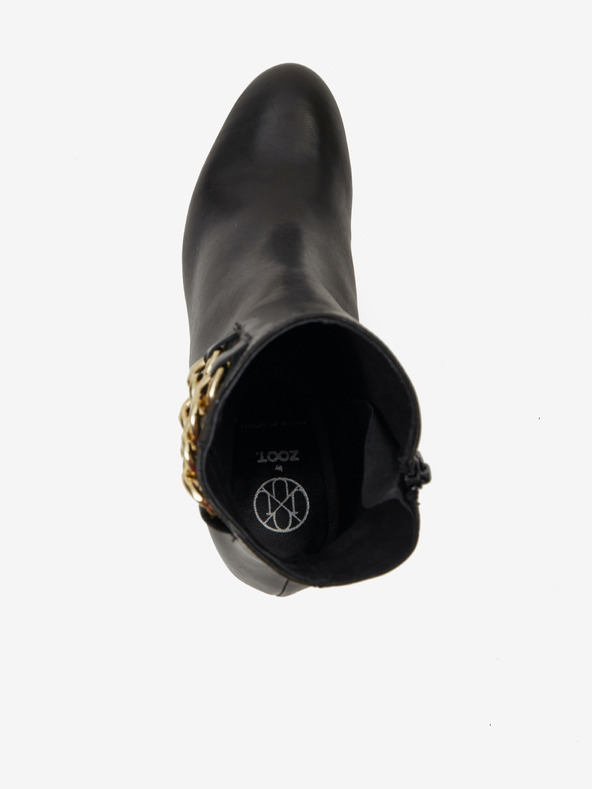 Ojju Schwarze Damenstiefeletten aus Leder mit Absatz OJJU