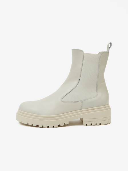 Ojju Hellgraue Damen-Chelsea-Stiefel aus Leder OJJU